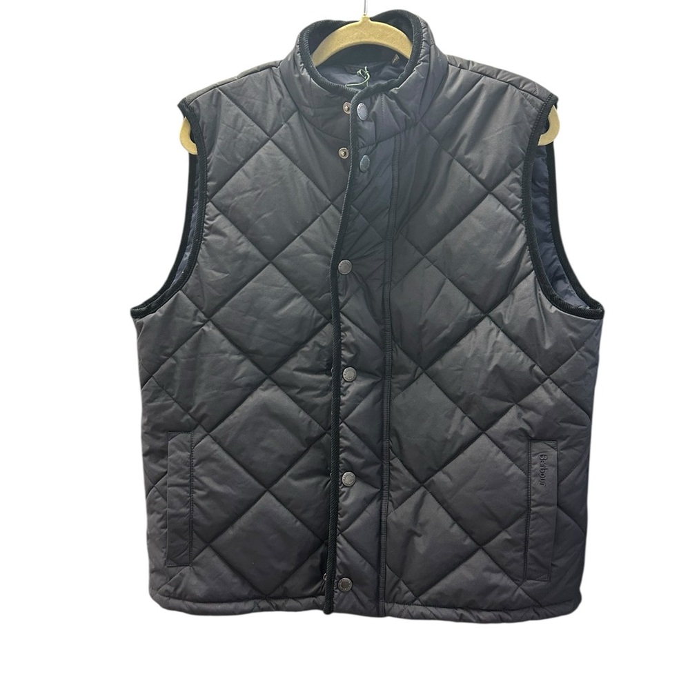 Barbour Men's Harkey Gilet Full Zip Quilted Vest Size L Blue Navy Color- NWT